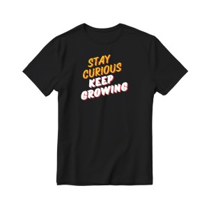 Stay Curious Pima Round Neck T-shirt - Black
